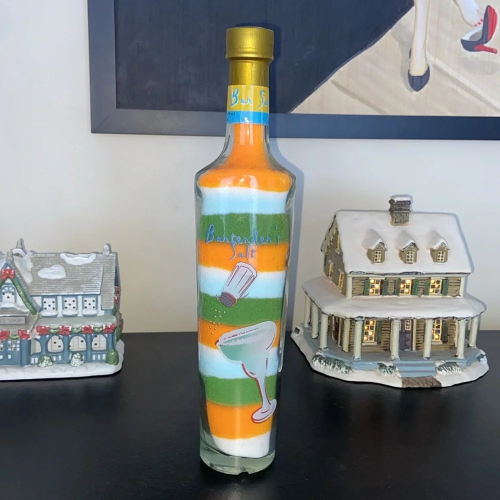 Bartender’s Salt Orange blue green layered margarita salt New sealed in bottle
